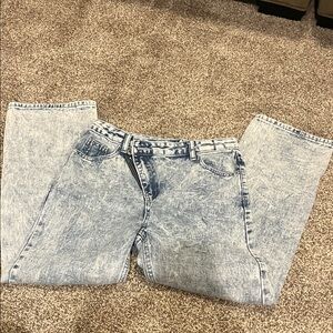 Girls Blue Acid Wash Jeans size 12-13y